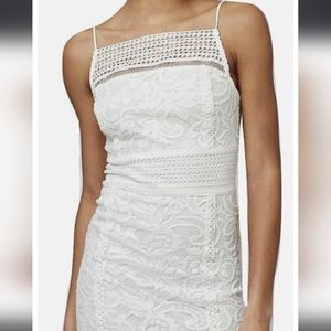 Topshop mini bodycon lace dress.